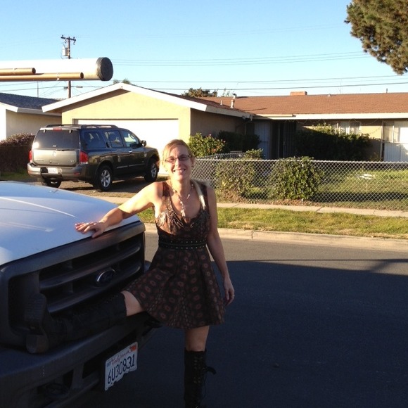 Sold @Ebay Free People leather and brocade dress - Picture 3 of 4