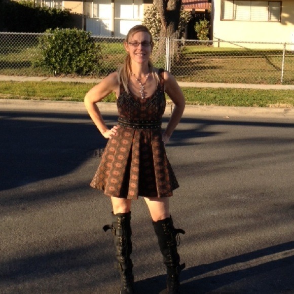 Sold @Ebay Free People leather and brocade dress - Picture 4 of 4