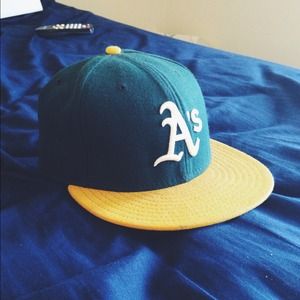 Green and yellow Oakland A's fitted.
