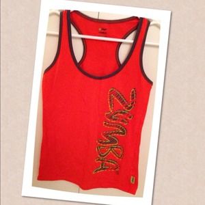 ~SOLD~ in bundle Zumba (R) orange & gray tank top