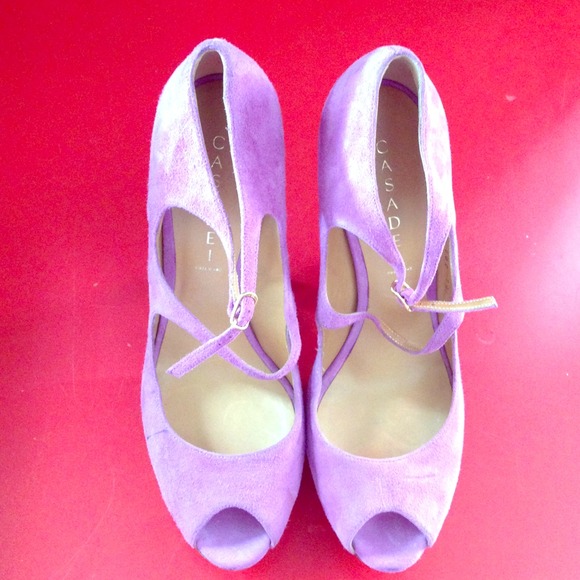 Casasei brand new purple suede heels size 10B