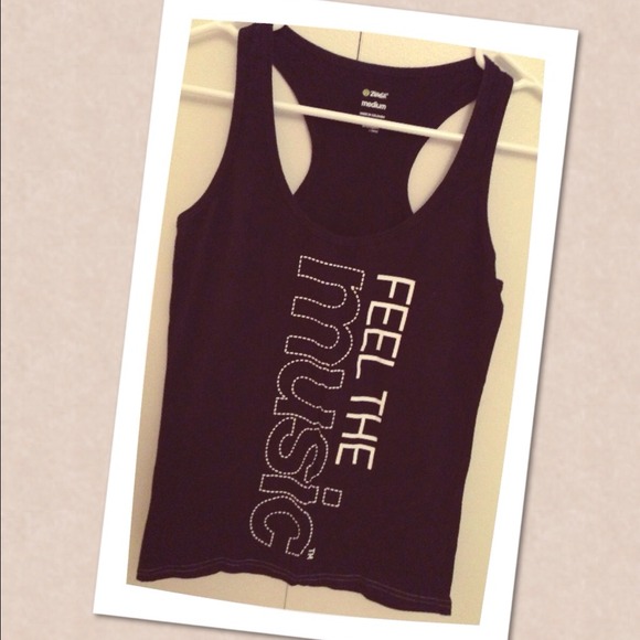 ~SOLD~ Black with white logo Zumba (R) tank top
