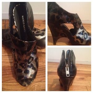 Metallic Animal Print Wedge Pump by Marco Santi