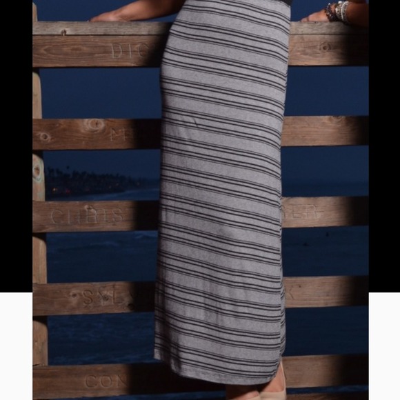 ¡¡¡SALE!!! New black and grey striped maxi skirt