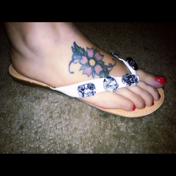 White sparkly sandals!