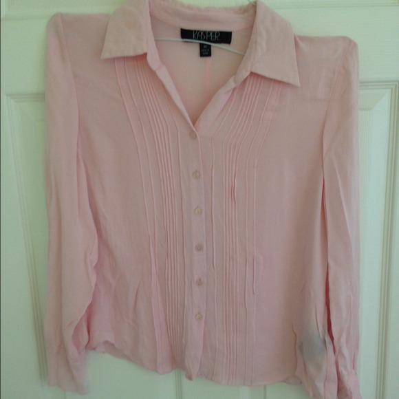 Pink dress shirt.