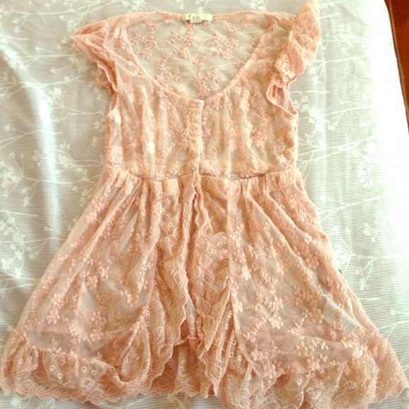 Peach lace top