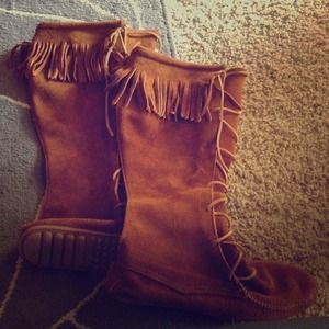 Knee-High Fringe Boots