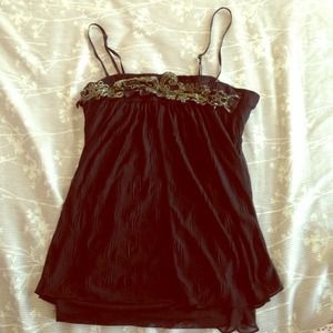 Black chiffon top
