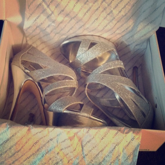 Silver ALDO sparkle high heels