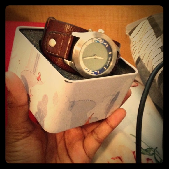 Fossil watch real leather