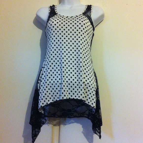 Pretty PolkaDot Lace Top