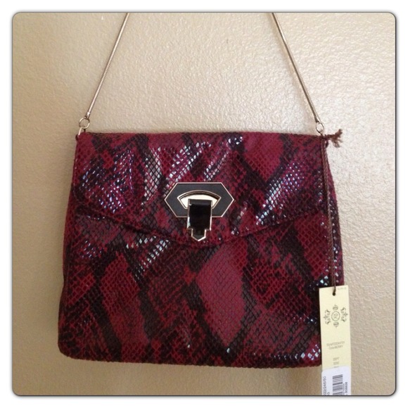 NWT Kate Landry Snake Print in Berry/Black