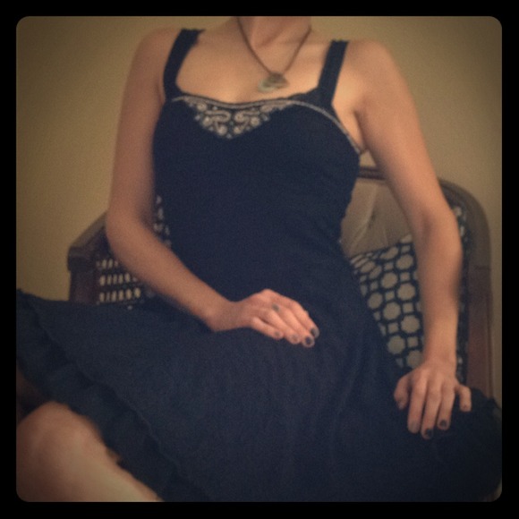Free People, tube dress with lace overlay/beading