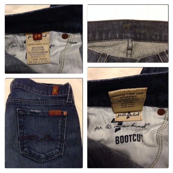 💯% Authentic 7 For All Mankind Bootcut Dark Denim - Picture 4 of 4