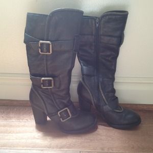 Black Motorcycle Boots Size 6 1/2