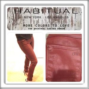 Habitual burgundy waxed jeans