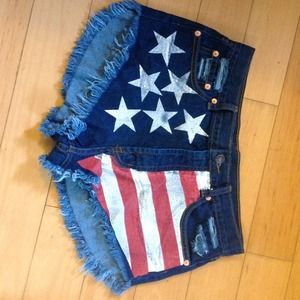 American Pride Cutoff Jean Shorts