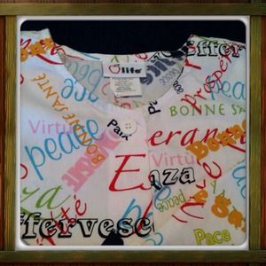 LIFE "Peace & Prosperity" Scrubs Jacket 2X - NWOT