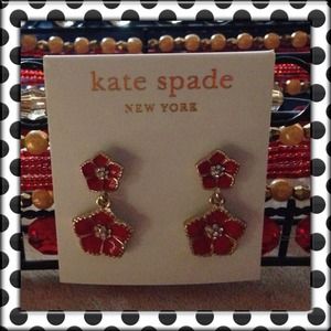 ♠Kate Spade Red "Flower Patch" Earrings♠