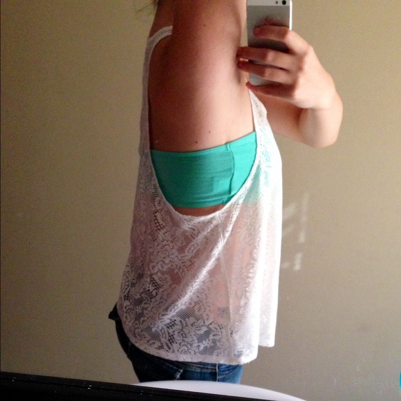 Floral Lace Racerbank Tank w/ Bandeau - Picture 2 of 4