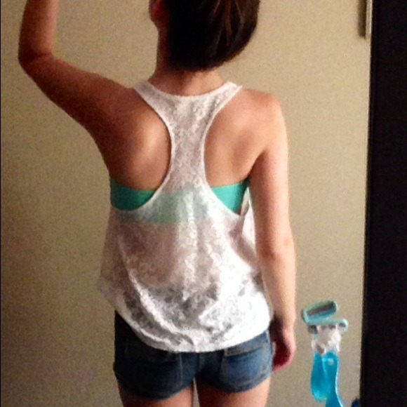 Floral Lace Racerbank Tank w/ Bandeau - Picture 3 of 4