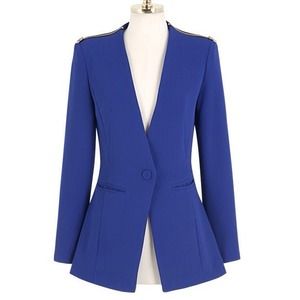 🎊HOST PICK🎊 Royal Blue Zipper Shoulder Blazer