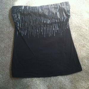 Black and silver tube top