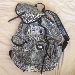 PINK LIMITED EDITION Snow Leopard Print Backpack