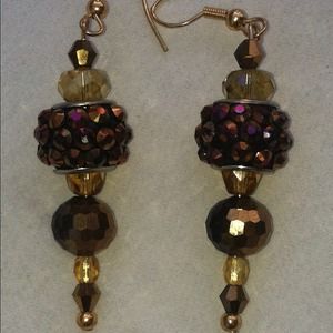 Beaded Gold Earrings