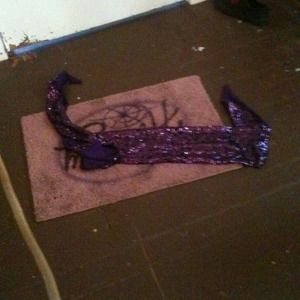 International concepts purple sequined scarf