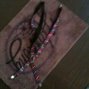 Glow in the dark zebra print suspenders