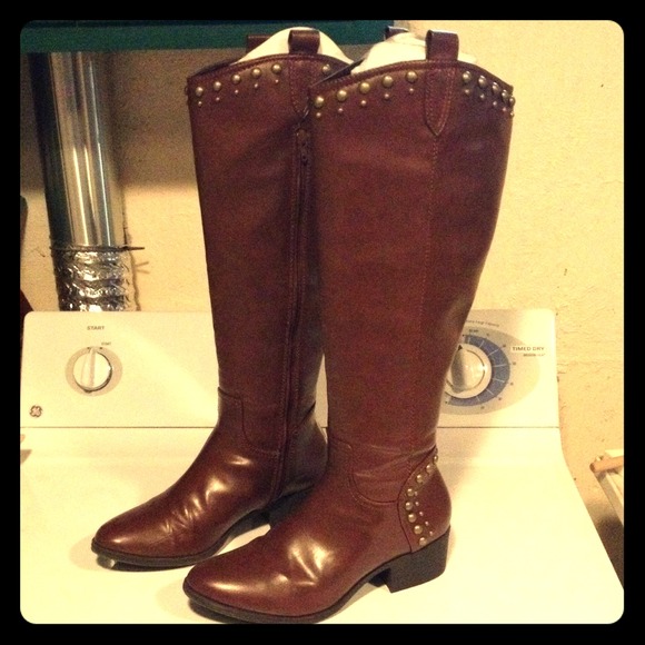 adorable gold studded fall boots