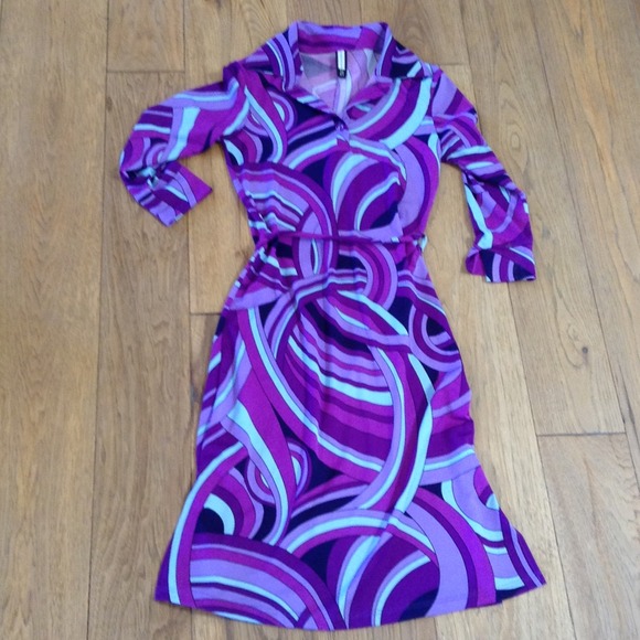 Stretch Retro Geometric Print Dress