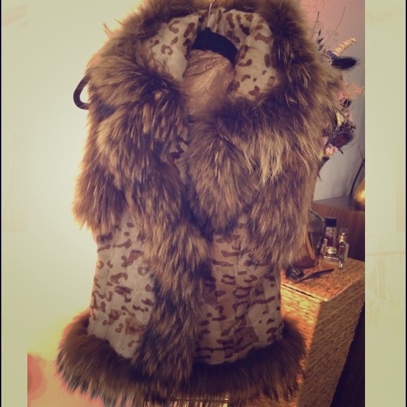 😼Leopard printed fur vest 😼
