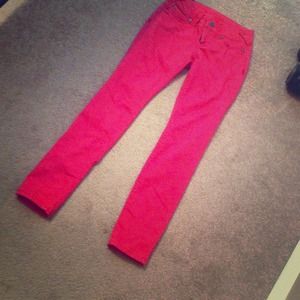Hot pink skinny jeans!