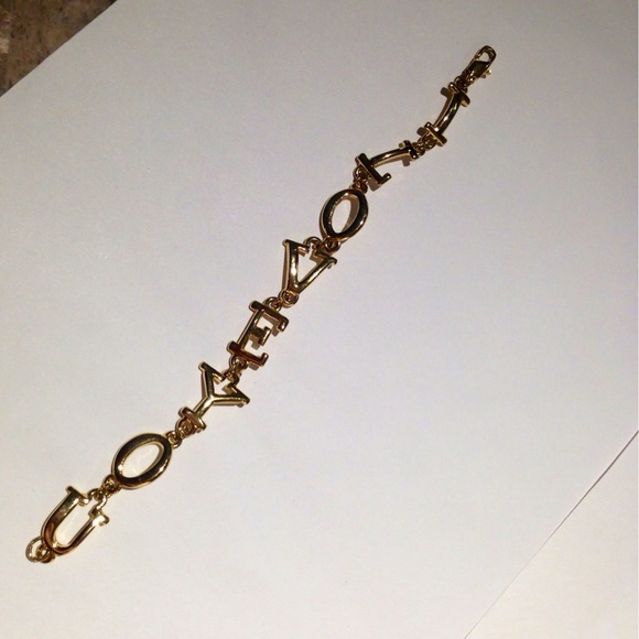 'I Love You' gold coated bracelet