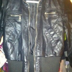 Black faux leather jacket