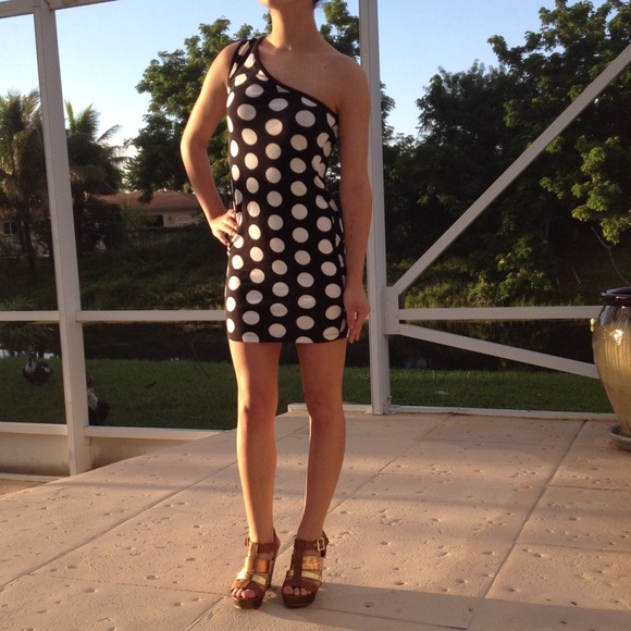 Forever 21 polka dot one strap dress