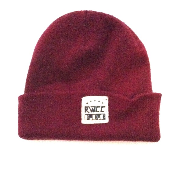 Maroon RWCC beanie.