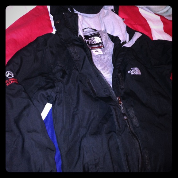 North Face black rain jacket