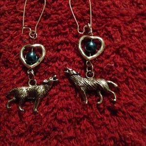 Handmade Wolf earrings