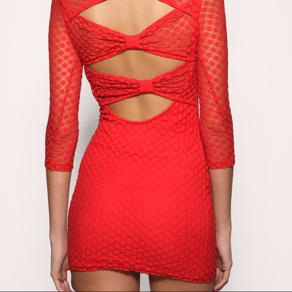 🎉❤️HOST PICK❤️🎉 ASOS Red Orange Lace Mini Dress - Picture 2 of 4