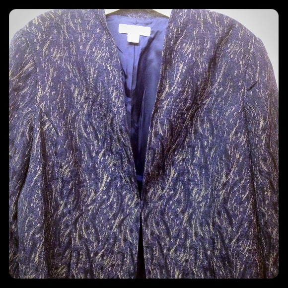♥️Coldwater Creek Jacket 14P Navy wGold Embroidery