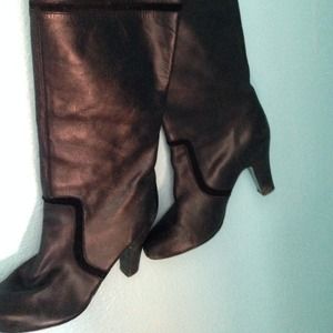 Black knee length boots