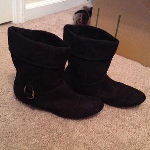 BUNDLE Brown Suede Boots and Black Suede Boots
