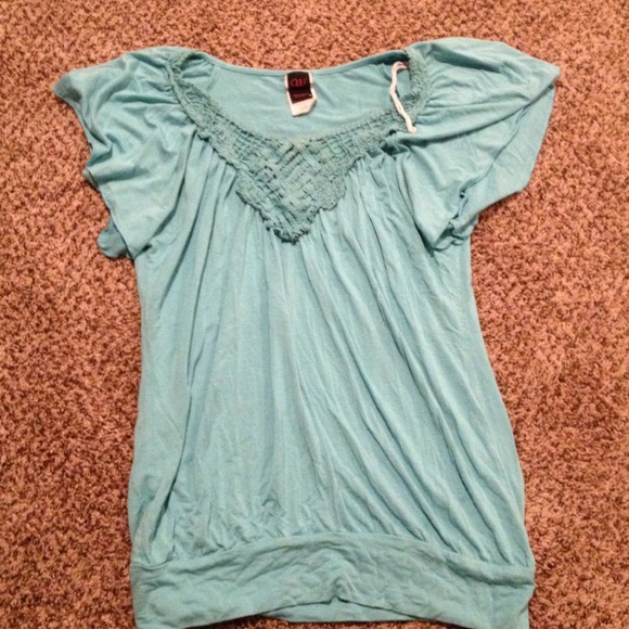 Light blue peasant top