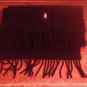 Ralph Lauren black scarf with fringe