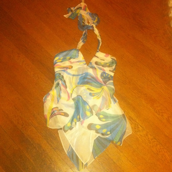 BCBG handkerchief halter top size S