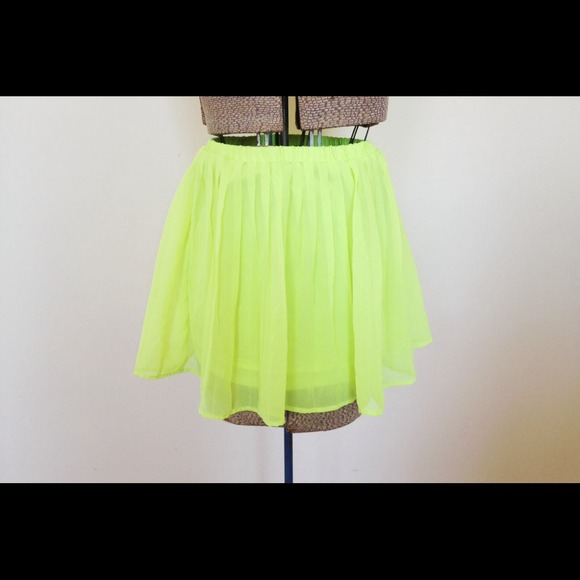 Sparkle + Fade neon green mini skirt